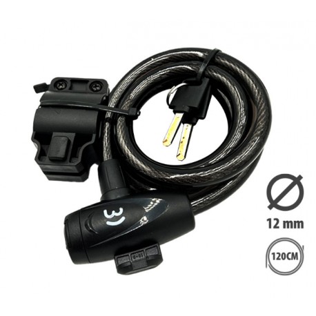 Antivol Diam 12 Long 1M20 clés + support