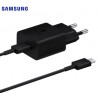 Chargeur Secteur USB-C Samsung 15W 2A avec Câble USB-C vers USB-C (1m)