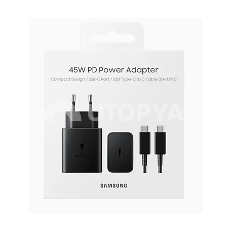 Samsung Pack Chargeur 45W + Câble USB-C (Noir)